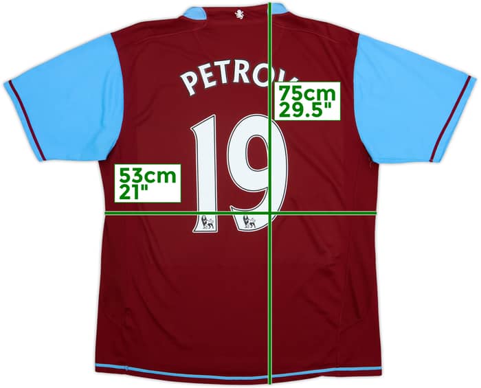 2007-08 Aston Villa Home Shirt Petrov #19 - 6/10 - (L)