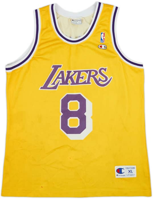 1996-99 LA Lakers Bryant #8 Champion Home Jersey - 6/10 - (XL)