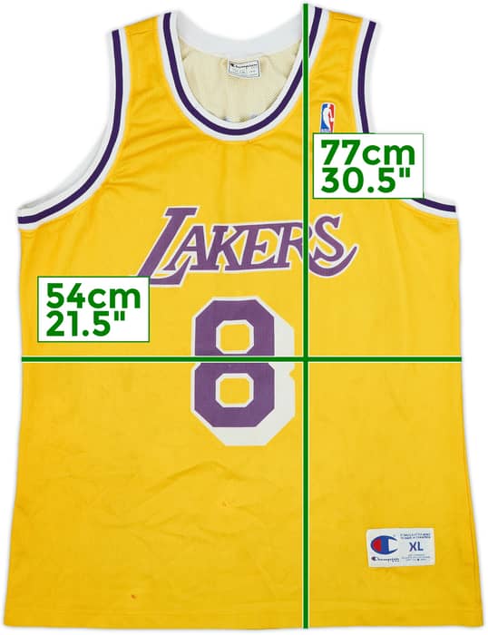 1996-99 LA Lakers Bryant #8 Champion Home Jersey - 6/10 - (XL)