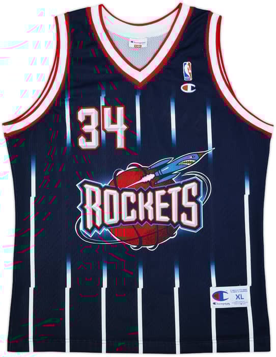 1995-01 Houston Rockets Olajuwon #34 Champion Away Jersey - 9/10 - (XL)