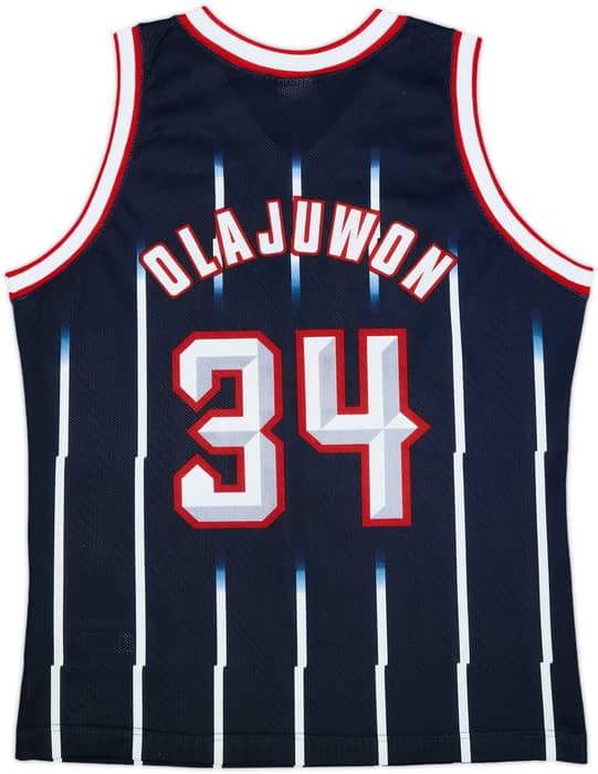 1995-01 Houston Rockets Olajuwon #34 Champion Away Jersey - 9/10 - (XL)