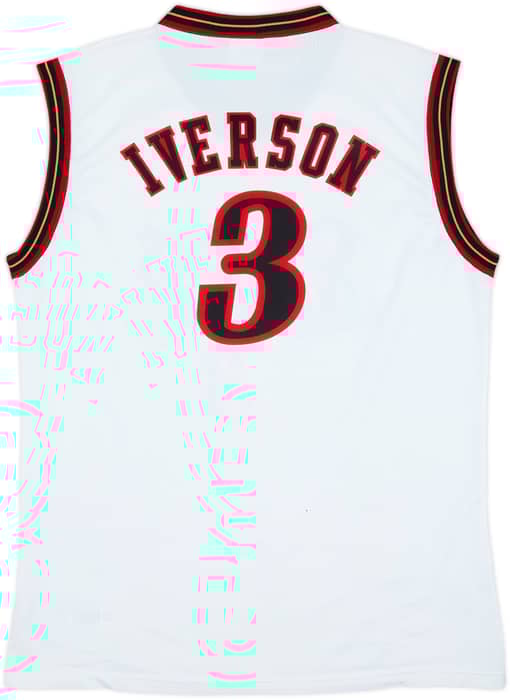 2000-06 Philadelphia 76ers Iverson #3 Champion Home Jersey - 8/10 - (XL)