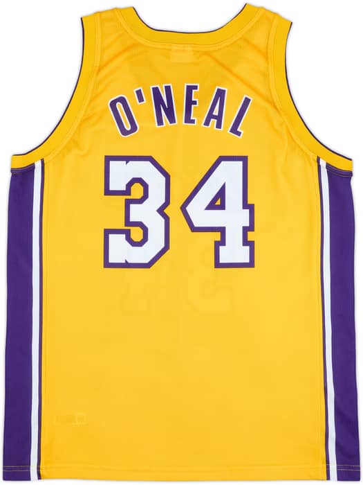 1999-04 LA Lakers O'Neal #34 Champion Home Jersey - 10/10 - (XL)