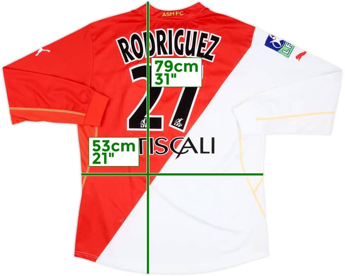 2002-03 Monaco Match Issue Home L/S Shirt Rodriguez #27