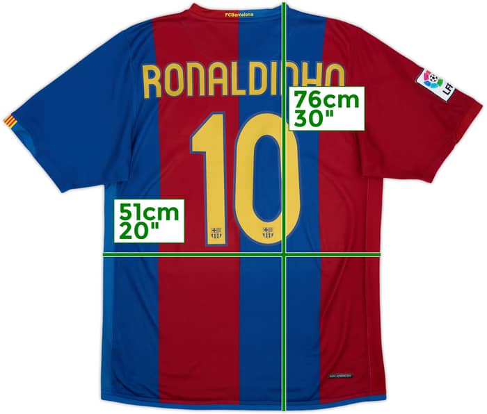 2006-07 Barcelona Home Shirt Ronaldinho #10 - 9/10 - (M)