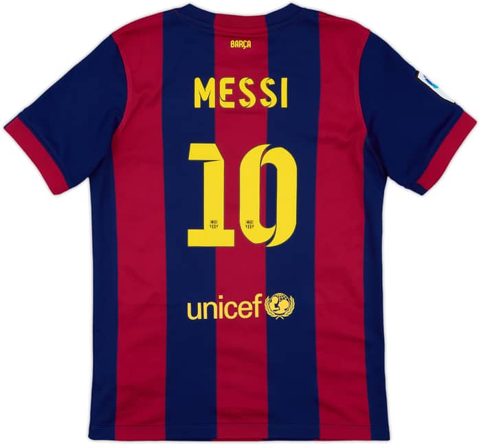 2014-15 Barcelona Home Shirt Messi #10 - 7/10 - (L.Boys)