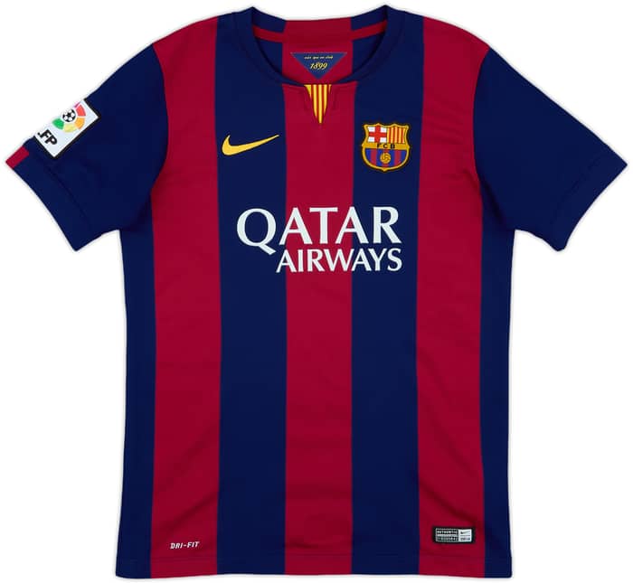 2014-15 Barcelona Home Shirt Messi #10 - 7/10 - (L.Boys)