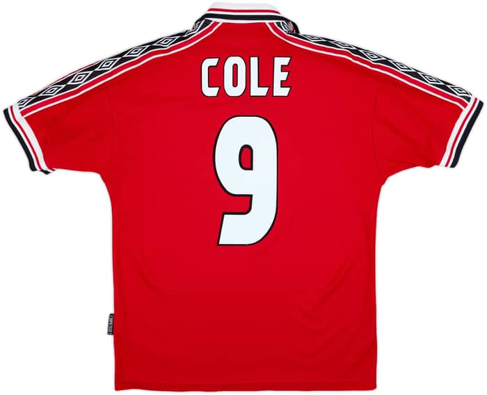 1998-00 Manchester United Home Shirt Cole #9 - 7/10 - (M)