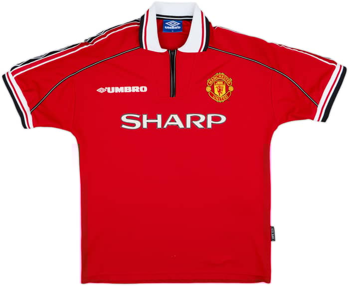 1998-00 Manchester United Home Shirt Cole #9 - 7/10 - (M)