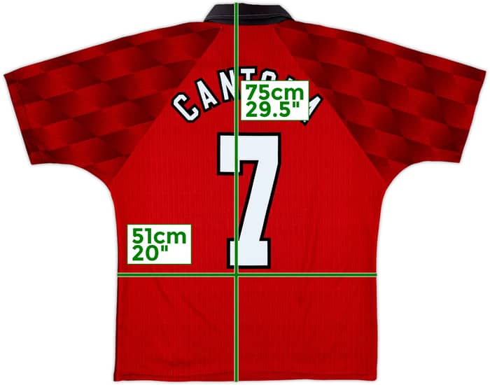 1996-98 Manchester United Home Shirt Cantona #7 - 6/10 - (M)