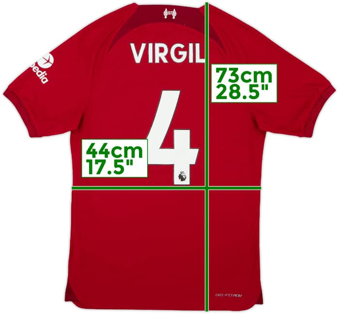 2022-23 Liverpool Authentic Home Shirt Virgil #4 - 8/10 - (S)