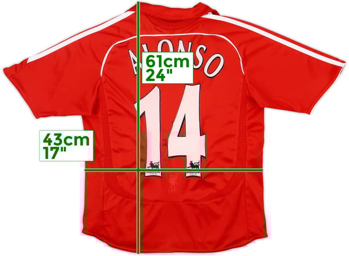 2006-08 Liverpool Home Shirt Alonso #14 - 7/10 - (L.Boys)