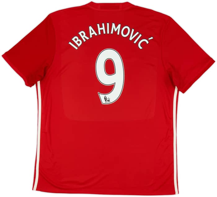 2016-17 Manchester United Home Shirt Ibrahimovic #9 - 7/10 - (XL)
