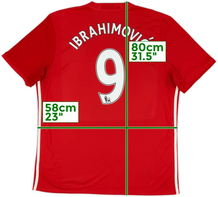 2016-17 Manchester United Home Shirt Ibrahimovic #9 - 7/10 - (XL)