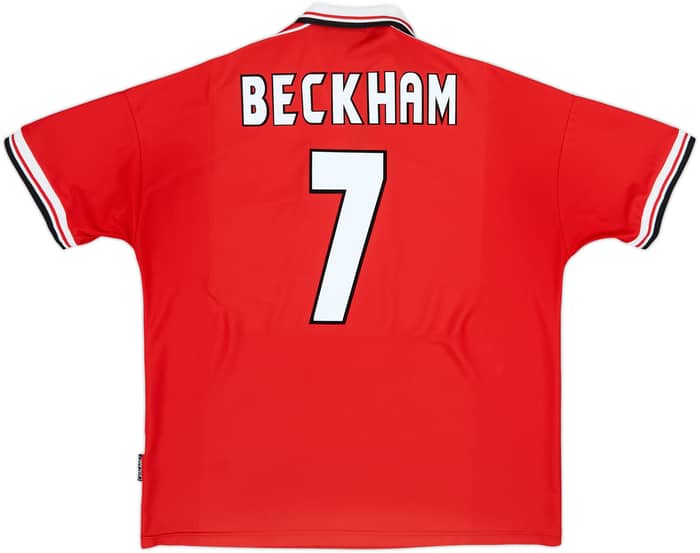 1998-00 Manchester United Home Shirt Beckham #7 - 7/10 - (XXL)