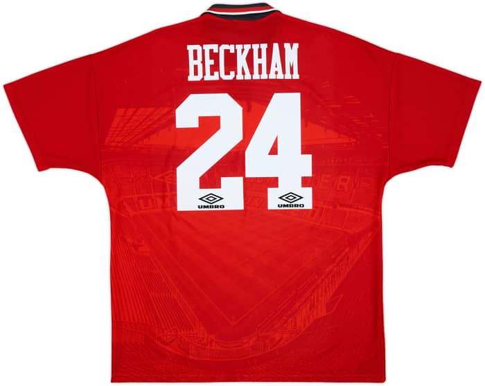 1994-96 Manchester United Home Shirt Beckham #24 - 8/10 - (XL)