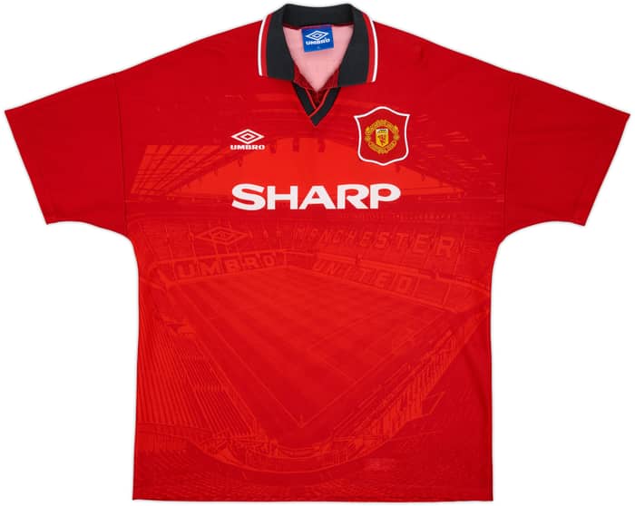 1994-96 Manchester United Home Shirt Beckham #24 - 8/10 - (XL)