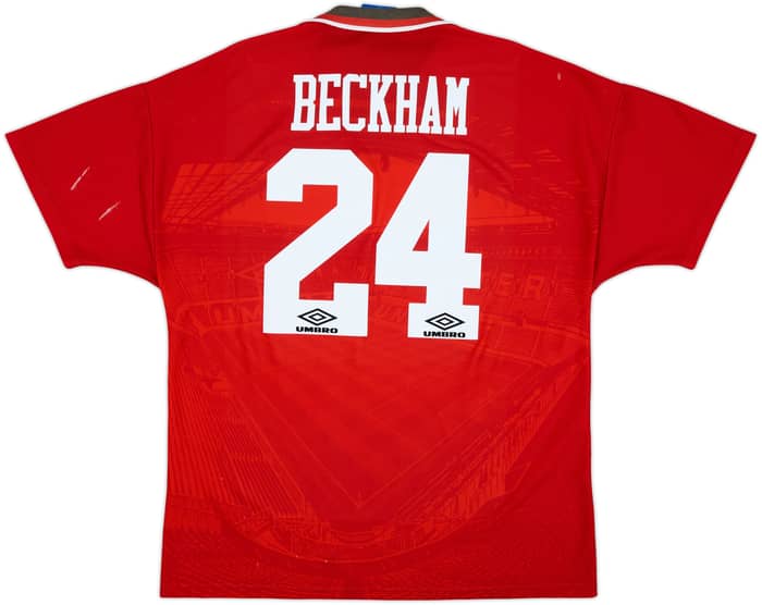 1994-96 Manchester United Home Shirt Beckham #24 - 6/10 - (XL)