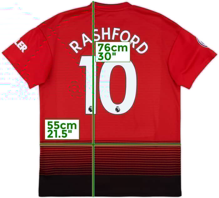 2018-19 Manchester United Home Shirt Rashford #10 - 8/10 - (L)