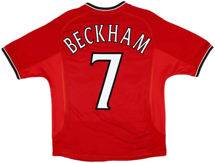 2000-02 Manchester United Home Shirt Beckham #7 - 6/10 - (Y)