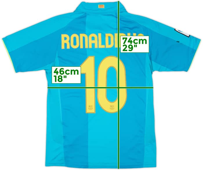 2007-09 Barcelona Away Shirt Ronaldinho #10 - 7/10 - (S)
