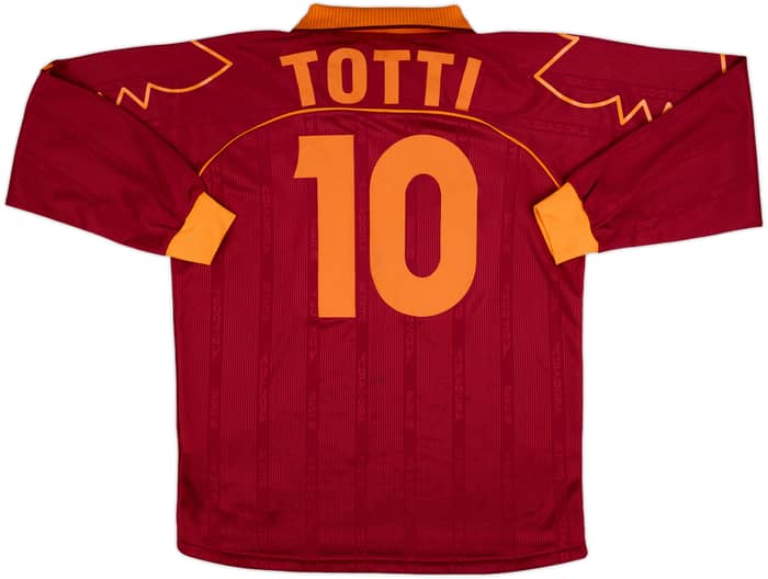 1999-00 Roma Home L/S Shirt Totti #10 - 5/10 - (XL)