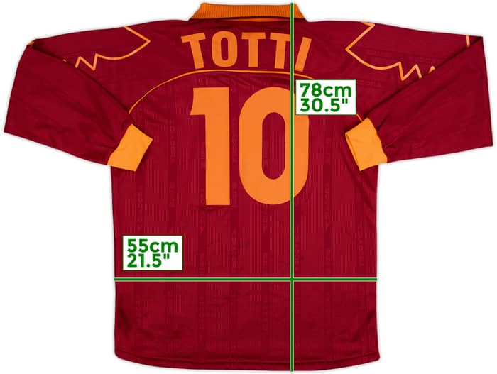 1999-00 Roma Home L/S Shirt Totti #10 - 5/10 - (XL)