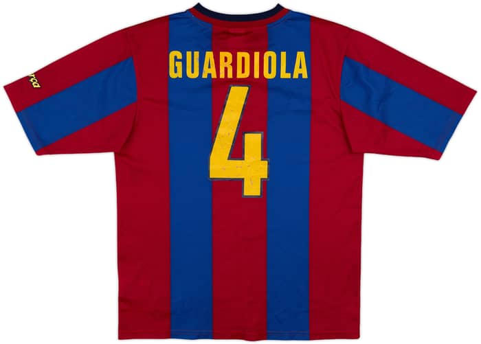 1998-00 Barcelona Basic Home Shirt Guardiola #4 - 6/10 - (XL.Boys)