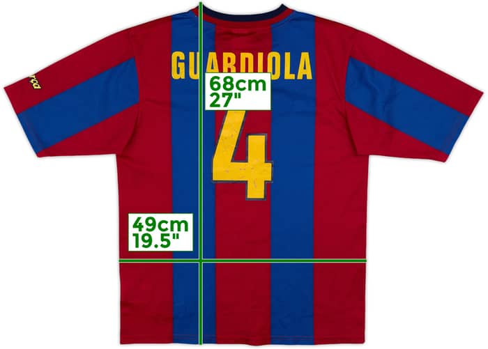 1998-00 Barcelona Basic Home Shirt Guardiola #4 - 6/10 - (XL.Boys)