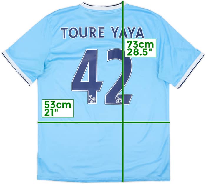 2013-14 Manchester City Home Shirt Toure Yaya #42 - 8/10 - (L)