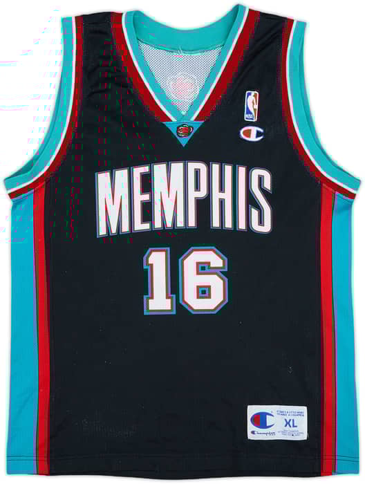 2001-04 Memphis Grizzlies Gasol #16 Champion Away Jersey - 8/10 - (XL.Boys)