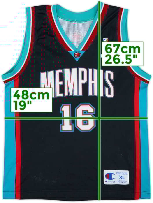 2001-04 Memphis Grizzlies Gasol #16 Champion Away Jersey - 8/10 - (XL.Boys)
