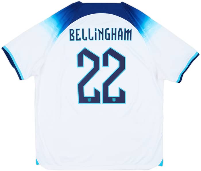 2022-23 England Home Shirt Bellingham #22 - 8/10 - (XL)