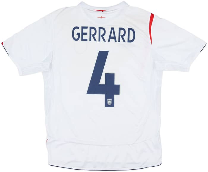 2005-07 England Home Shirt Gerrard #4 - 6/10 - (L)