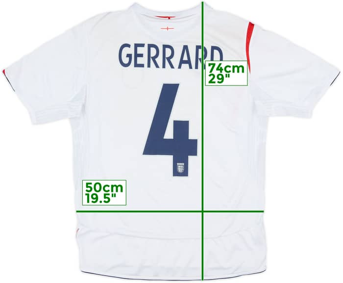 2005-07 England Home Shirt Gerrard #4 - 6/10 - (L)