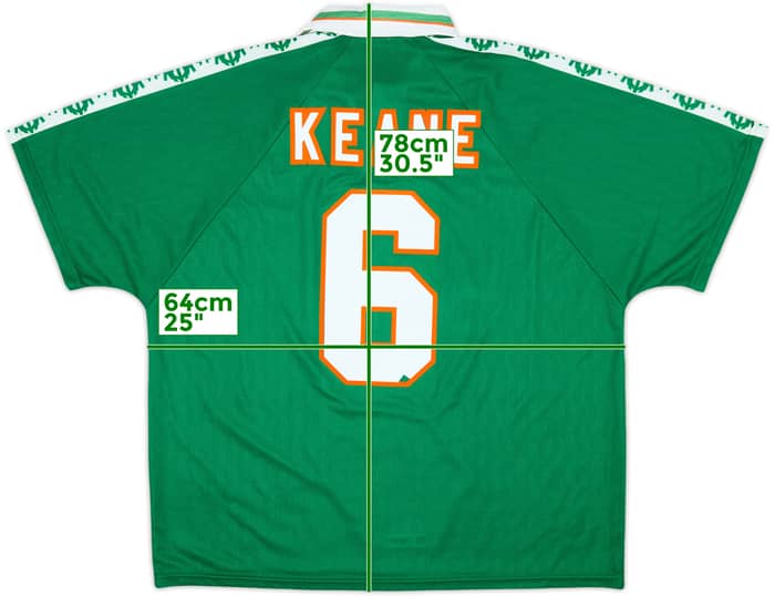 1996-98 Ireland Home Shirt Keane #6 - 9/10 - (XXL)