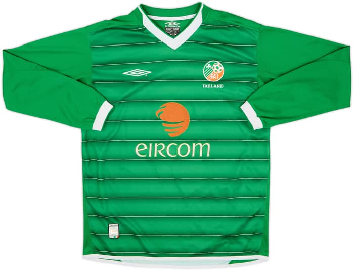 2003-04 Ireland Home L/S Shirt R.Keane #10 - 8/10 - (M)