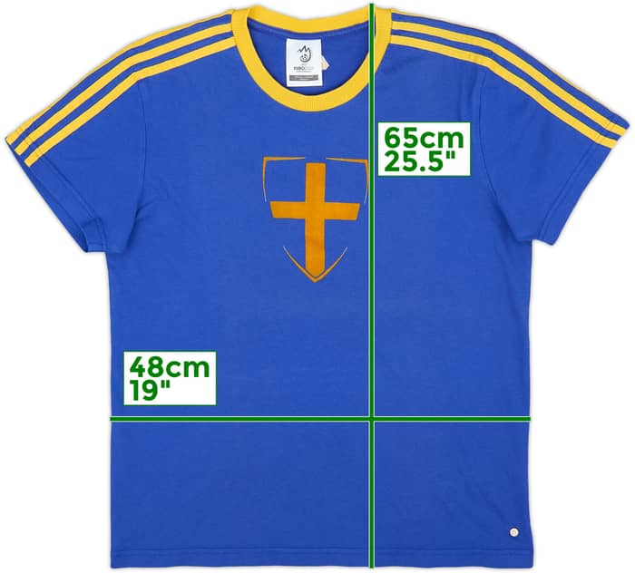 2008 Sweden adidas Euro 2008 Cotton Tee - 7/10 - (M)
