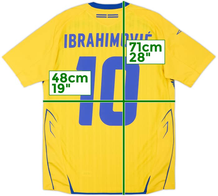 2007-09 Sweden Home Shirt Ibrahimovic #10 - 7/10 - (XS)