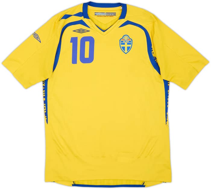 2007-09 Sweden Home Shirt Ibrahimovic #10 - 8/10 - (XL.Boys)