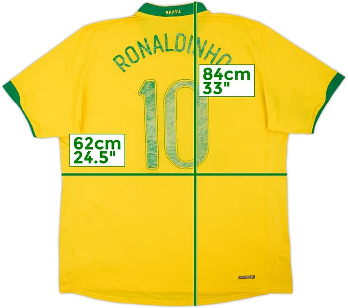 2006-08 Brazil Home Shirt Ronaldinho #10 - 4/10 - (XL)