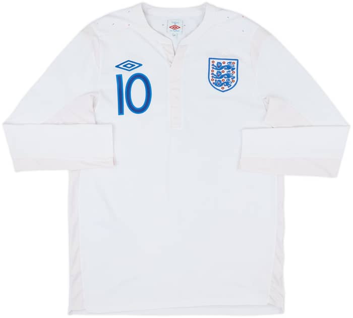 2010-11 England Home L/S Shirt Rooney #10 - 8/10 - (M)