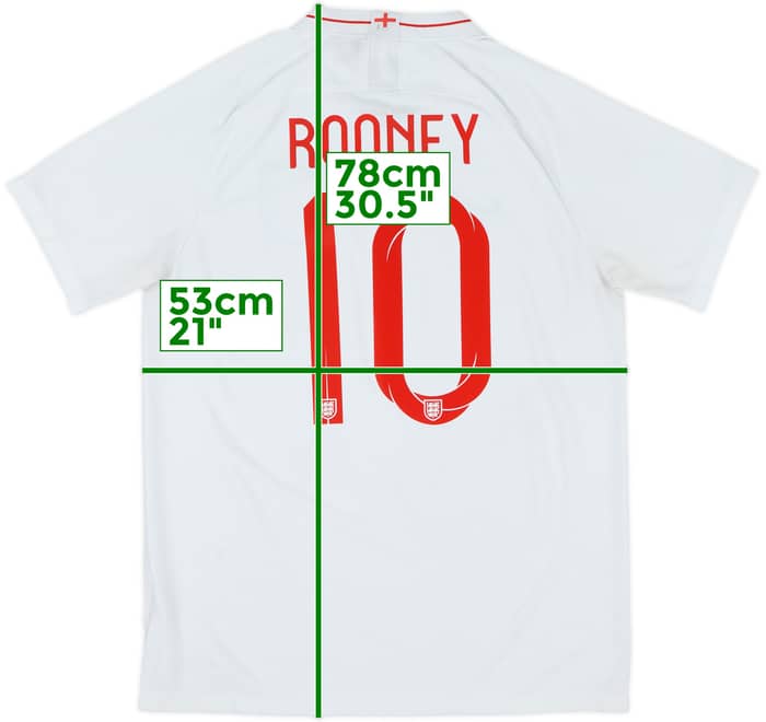 2018-19 England Home Shirt Rooney #10 - 7/10 - (L)