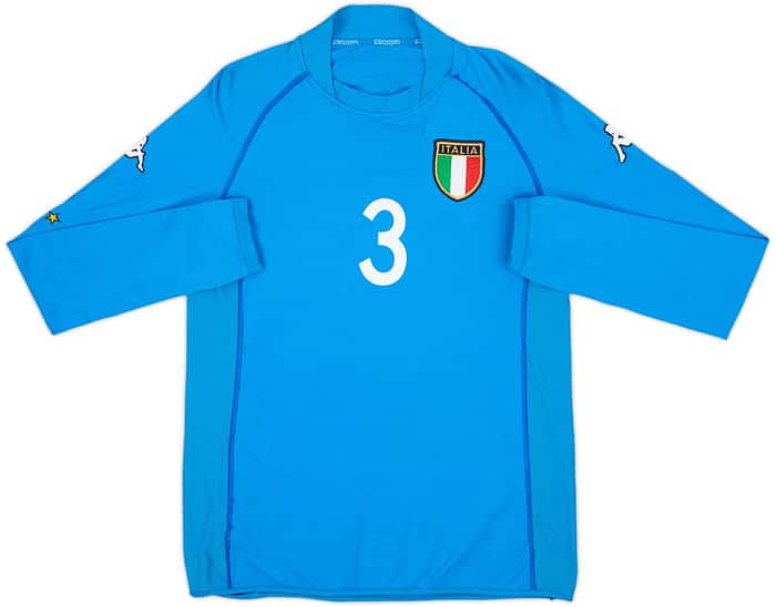2002 Italy Home L/S Shirt Maldini #3 - 4/10 - (S)