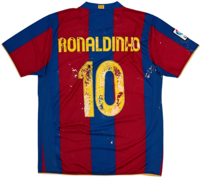 2007-08 Barcelona Home Shirt Ronaldinho #10 - 3/10 - (L)
