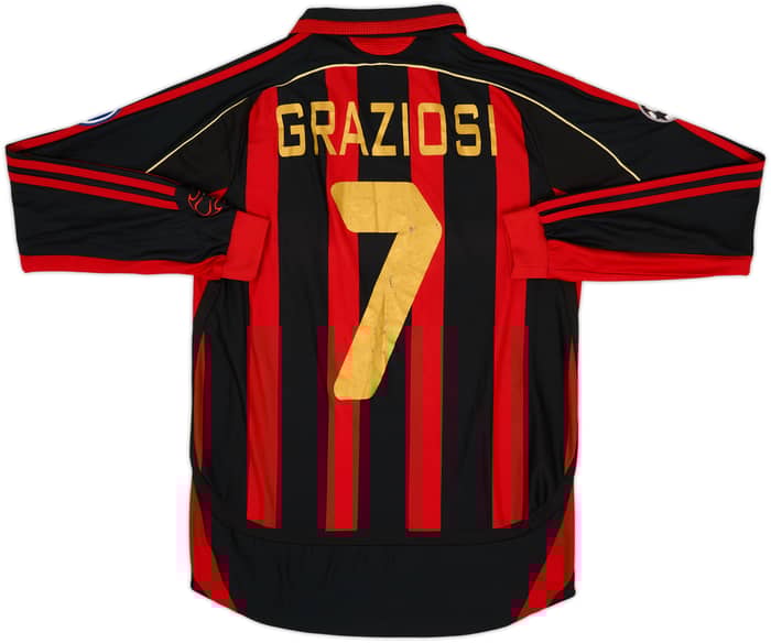 2006-07 AC Milan Home L/S Shirt Graziosi #7 - 6/10 - (S)