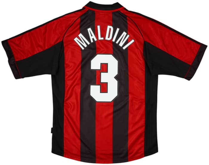 1998-00 AC Milan Titular Camiseta Maldini #3 - 8/10 - (M)