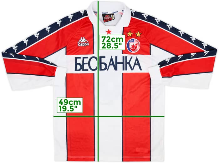 1996-98 Red Star Belgrade Home L/S Shirt #9 - 9/10 - (M)