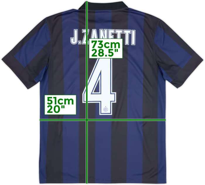 2013-14 Inter Milan Home Shirt J. Zanetti #4 - 8/10 - (M)