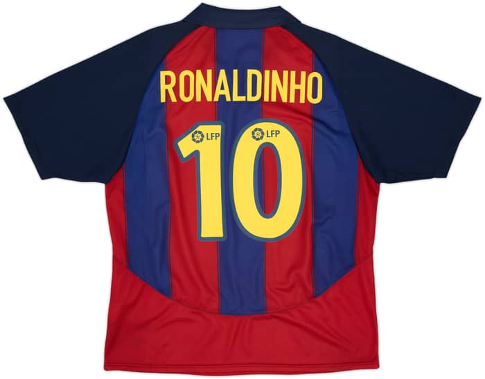 2003-04 Barcelona Basic Camiseta Local Ronaldinho #10 - 7/10 - (L)